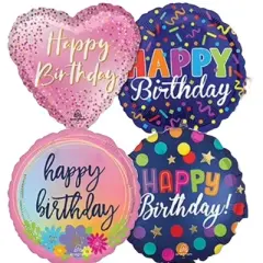 LoonBalloon 4 Inch Birthday Theme Micro Stick Balloons (30 Pack)-Pre-Inflated