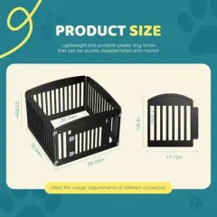 JIONJOY 24" Plastic Dog Playpen Sturdy Rust-Proof Pet Fence for Indoor Outdoor Use Safe Roomy Play Area