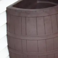 Emsco Flatback 50gal Whiskey Rain Barrel Brown