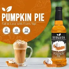 Syruvia Pumpkin Pie Syrup - 25.4 fl oz. Premium Flavoring Syrup For Coffee