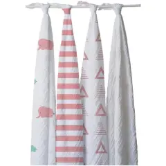 Pure Fiber Kid's Ella Cotton Elephants Swaddle Set