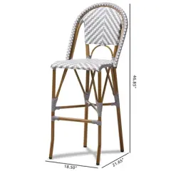 Ilene Indoor and Outdoor Stackable Bistro Barstool Gray/White - BaxtonStudio