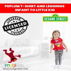 Sesame Street Big Bird Cookie Monster Elmo Baby Girls Pullover T-Shirt and Leggings Outfit Set Infant