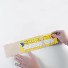 Ashley Productions&reg; Clear View Self-Adhesive Small Name Plate Pocket 4.25" x 12.5", Pack of 25