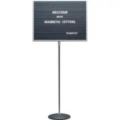 Quartet Magnetic Letterboard 20"x16"x45-62" CE Stand/BK Base 7920M