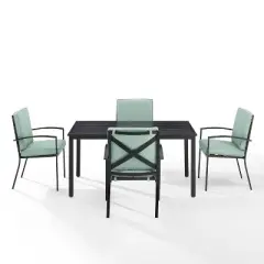 Kaplan 5pc Outdoor Dining Set with Arm Chairs Mist/Oil Rubbed Bronze - Crosley