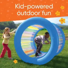 Hearthsong Roll With It Giant Inflatable Colorful Rolling Wheel for Active Outdoor Play