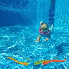Swimline 4ct Fun Moray Eel Diving Sticks Swimming Pool Games 10" - Vibrantly Colored