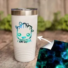 Craftopia Galaxy Space Patterned Vinyl Squares, 5 Pack, Blue Teal