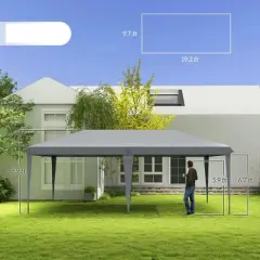 Resenkos Patio Garden Pergola, Pergola Canopy,10' x 20' Pop Up Canopy Tent with Carry Bag, for Catering, Events, Wedding, Backyard BBQ, Gray