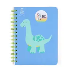 Yoobi 6"x8" Journal Spiral with Elastic Band Blue Dino