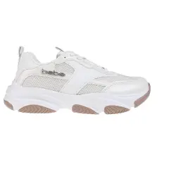 bebe Women's Fashion Platform Lace-Up Shoes - Chunky Sneakers with Mesh & Rhinestone Accents