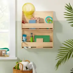 2 Tier Wood Kids' Book Shelf Natural - Pillowfort&trade;