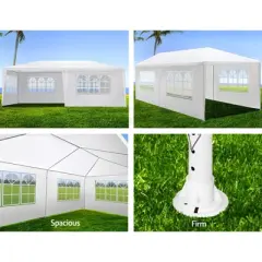 Garvee Outdoor Party Tent Gazebo, 10 x 20 FT Garden Gazebo Wedding Party Tent Canopy Marquee with 6 Removable Sidewalls