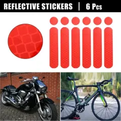 Unique Bargains Bicycle Motorcycle Helmet Adhesive Reflective Safety Stickers Set of 6 Pcs
