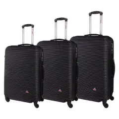 InUSA Royal 3pc Lightweight Hardside Checked Spinner Luggage Set