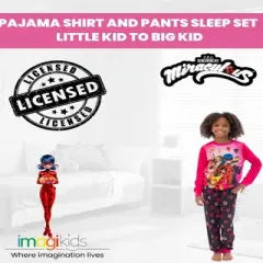 Miraculous Vesperia Rena Rouge Cat Noir Girls Pajama Shirt and Pants Sleep Set Little Kid to Big Kid 