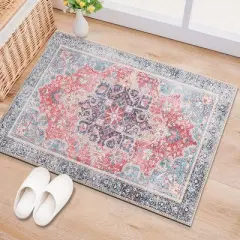 World Rug Gallery Traditional Distressed Vintage Machine Washbale Multi Area Rug