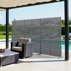 Lirago 72 in. Galvanized Metal Outdoor Privacy Screens Garden Outdoor Fence Gray