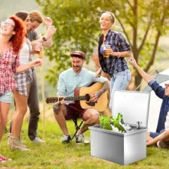 Garvee Drop In Ice Chest, Drop In Cooler, Stainless Steel Ice Chest with Hinged Cover, Wine Coller for Home and Commercial
