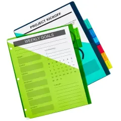 Avery Dividers for 3 Ring Binders, 8-Tab Binder Dividers, Two-Pocket Plastic Binder Dividers, Insertable Big Tab, Multicolor, 3 Sets (71907)