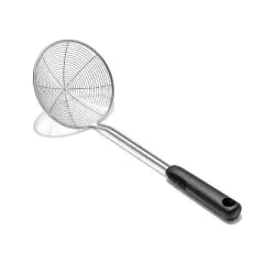 OXO Stainless Steel Scoop and Strain Skimmer Black: Dishwasher-Safe Skimmer Spoon, 14.6" Length, 5.4" Head Diameter