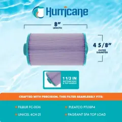 Hurricane Filters HF4H21-01P Platinum Purple Pool Filter Cartridge - for PTL18P4, Unicel 4CH-21, Filbur FC-0136, Pageant Spa Top Load, 2 Pack