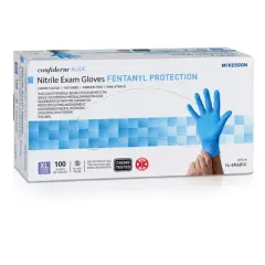 6.8C Confiderm McKesson Nitrile Exam Glove Blue Fully Textured X-Large