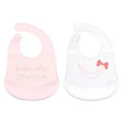 Little Treasure Baby Girl Silicone Bibs 2pk, Brunch, One Size