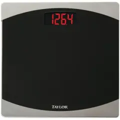 Taylor&reg; Precision Products 12-Inch x 12-Inch 400-lb Capacity Bathroom Scale in Black