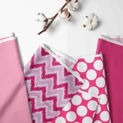 Bacati - Mix N Match Pink 4 pc Cotton Toddler Bedding Set