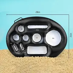 Zone Tech Inflatable Floating Drink Holder for Swimming Pool, Hot Tub for Adults - Buffet Serving Bar, Beverage, Fruit, Salad, Cell Phone