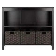 30" 4pc Terrace Storage Shelf with 3 Small Baskets Espresso/Chocolate - Winsome