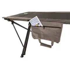 Kamp-Rite Portable Folding Oversize Kwik-Cot Indoor/Outdoor 1-Person Camping Sleeping Cot, Heavy Duty Frame, 600D Fabric, Spare Guest Bed, Black/Brown