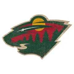 NHL Minnesota Wild Distressed Logo Cutout Sign