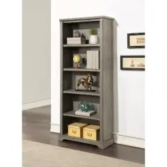 72" Hawthorne Traditional Open Wood Bookcase Gray - Martin Furniture