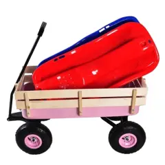 Garden Cart Utility Wagon 176 LBS Large Loading Capacity Metal Garden Wagon All Terrain Pulling Cart,abstract,pink,39.37''L x 19.30''W x 20.28''H