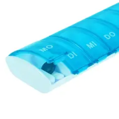 Unique Bargains 7 Compartment Single Row Pill Case Rose Red 1Pc