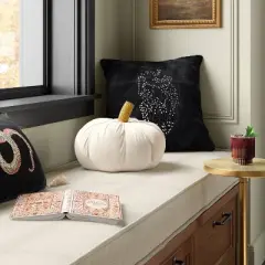 Square Beaded Skull Velvet Throw Pillow Black - Threshold&trade;: Halloween Decor, Indoor, Ghosts & Ghouls Theme