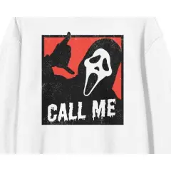 Ghostface Call Me Crew Neck Long Sleeve Men's White Sweatshirt