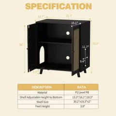 Famapy Double Tier Cat Cabinet Combined Storage Sisal Door Free Access for Cats