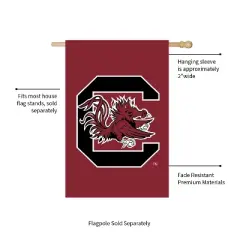 Evergreen NCAA University of South Carolina Applique House Flag 28 x 44 Inches Outdoor Decor for Homes and Gardens