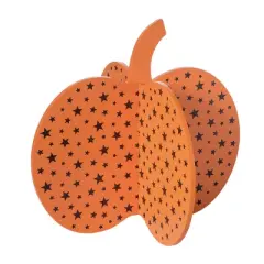 Transpac Large MDF Pumpkin Die Cut Decorative Object for Halloween Tabletop Decor Orange Fall Sculpture Indoor Gift