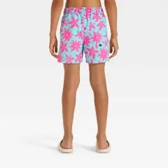 Boys' Floral Printed Trunks - art class&trade; Blue