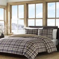 Port Gamble Plaid Comforter And Sham Set Navy - Eddie Bauer&reg;