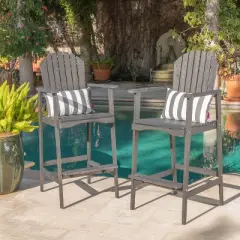 Christopher Knight Home Malibu Outdoor Acacia Wood 29.5 Inch Adirondack Barstools (Set of 2)