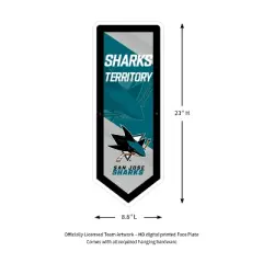 Evergreen Ultra-Thin Glazelight LED Wall Decor, Pennant, San Jose Sharks- 9 x 23 Inches Made In USA