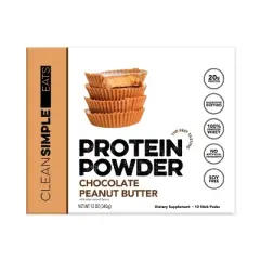 Clean Simple Eats Protein Powder Sticks - Chocolate Peanut Butter - 12oz/10ct
