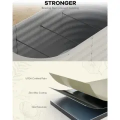 TRPOW 2 Pcs Raised Garden Beds Outdoor 8x2x2ft - Galvanized Steel Planter Box for Vegetables, Flowers, Rust-Resistant Garden Box