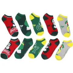 Elf The Movie Adult Santa's Coming 5-Pack Ankle No-Show Socks For Men And Women Multicoloured